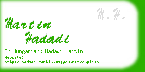 martin hadadi business card